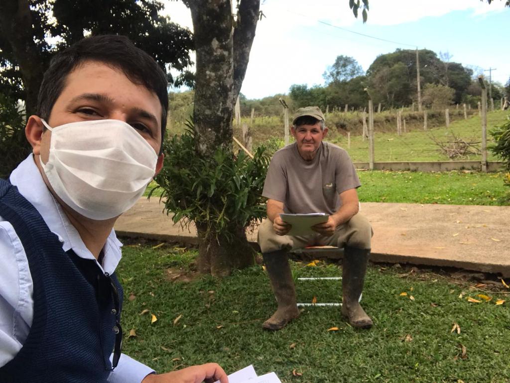 Jaime Dias visita produtores durante a pandemia, seguindo o protocolo de segurança