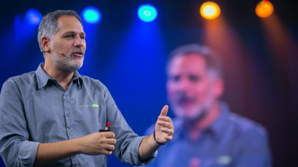 O CEO do Instituto Equilíbrio, Eduardo Bastos, em uma palestra sobre a sustentabilidade no agronegócio em 2026